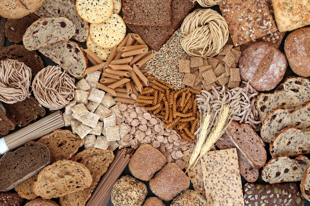 A range of foods containing carbohydrate, including cereal, pasta, bread and noodles loading=